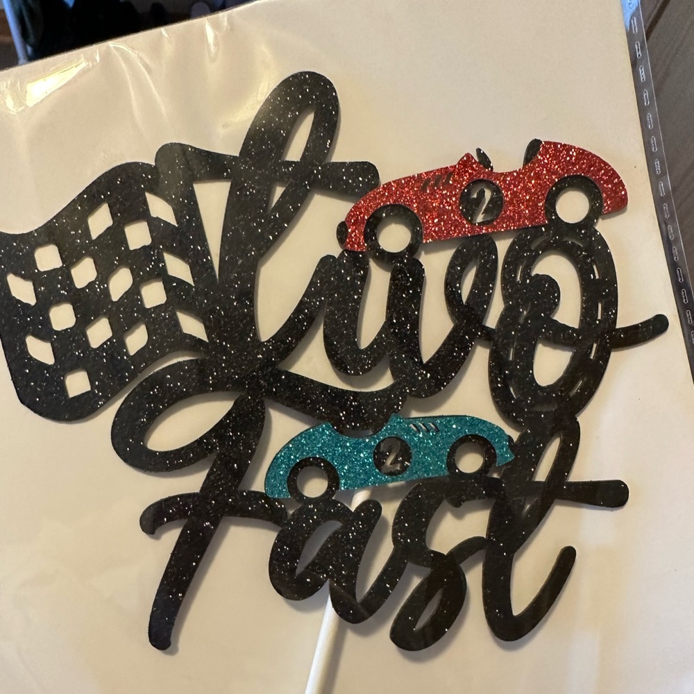 Brand new Two Fast birthday cake topper